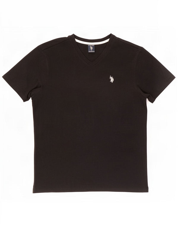 USA Polo Assn. T-shirt da uomo Top Medium Black Cotton
