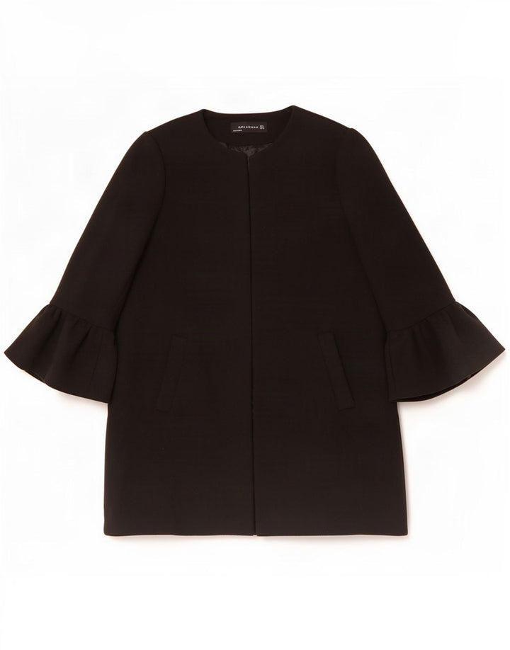 Soprabito aperto da donna Zara UK 16 grande poliestere nero
