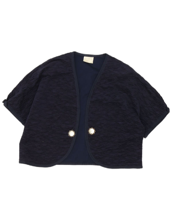 Liola Top Bolero Aperto a Manica Corta da Donna IT 52 2XL Cotone Blu Navy
