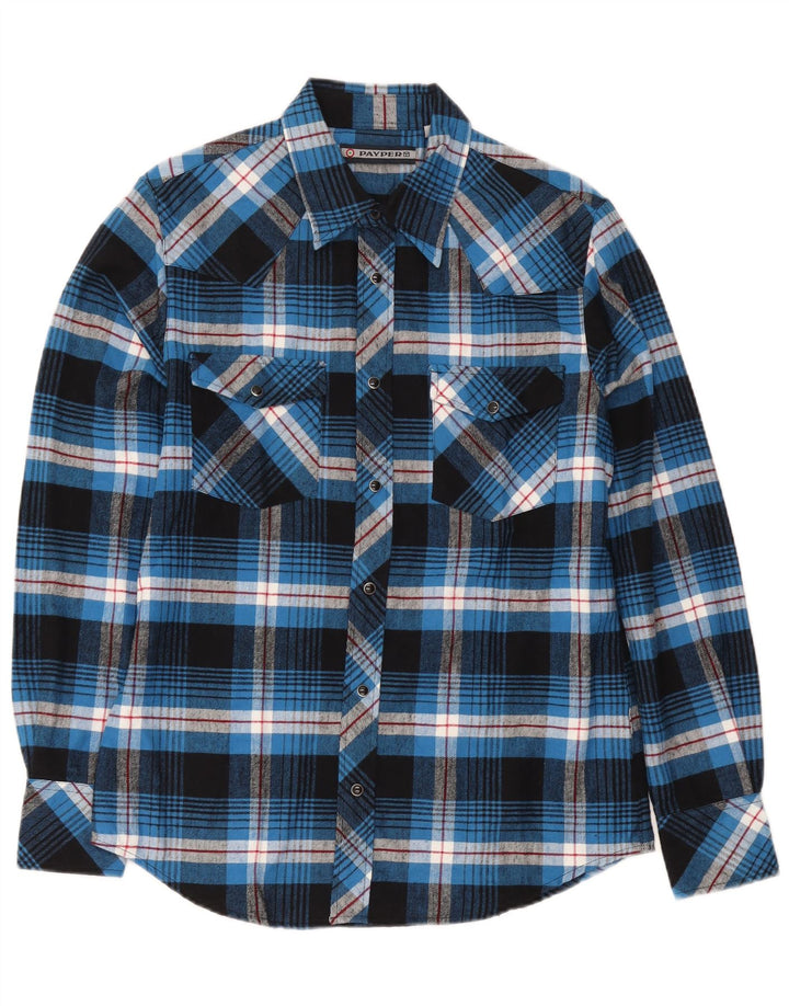 Camicia da uomo in flanella vestibilità regolare Payper, piccolo cotone scozzese blu