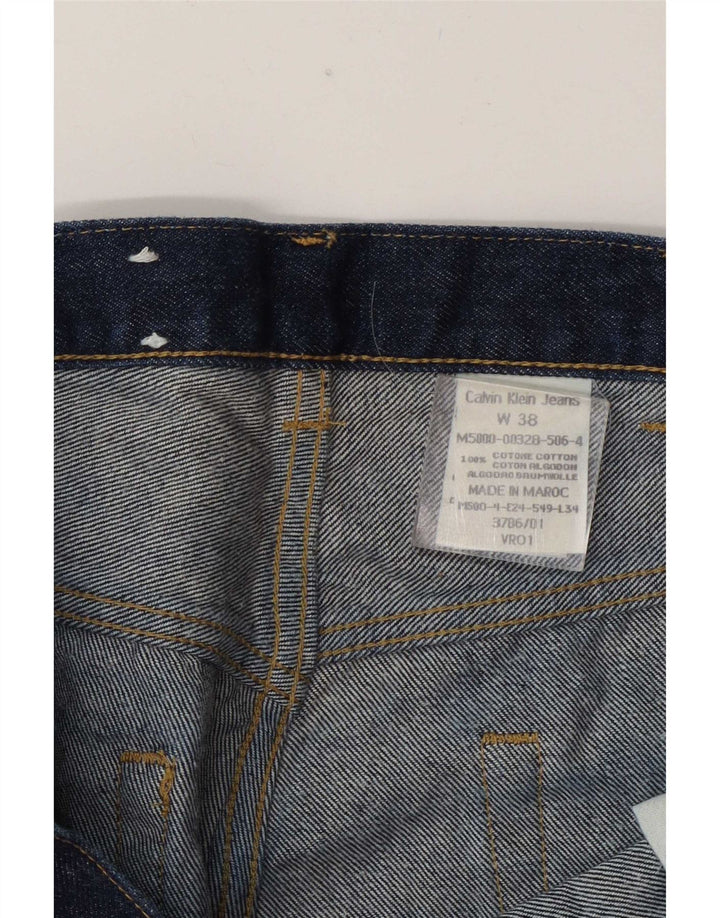 Jeans dritti da uomo Calvin Klein W38 L30 cotone blu navy
