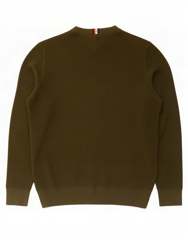 Maglione maglione girocollo da uomo Tommy Hilfiger XL cotone kaki