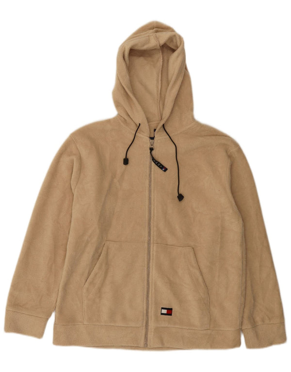 Giacca in pile con cappuccio da donna Tommy Hilfiger UK 18 XL Poliestere beige