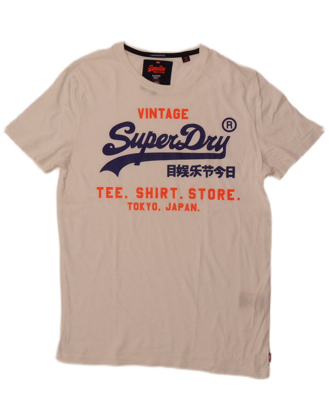 T-shirt grafica da uomo SUPERDRY Top grande in cotone bianco