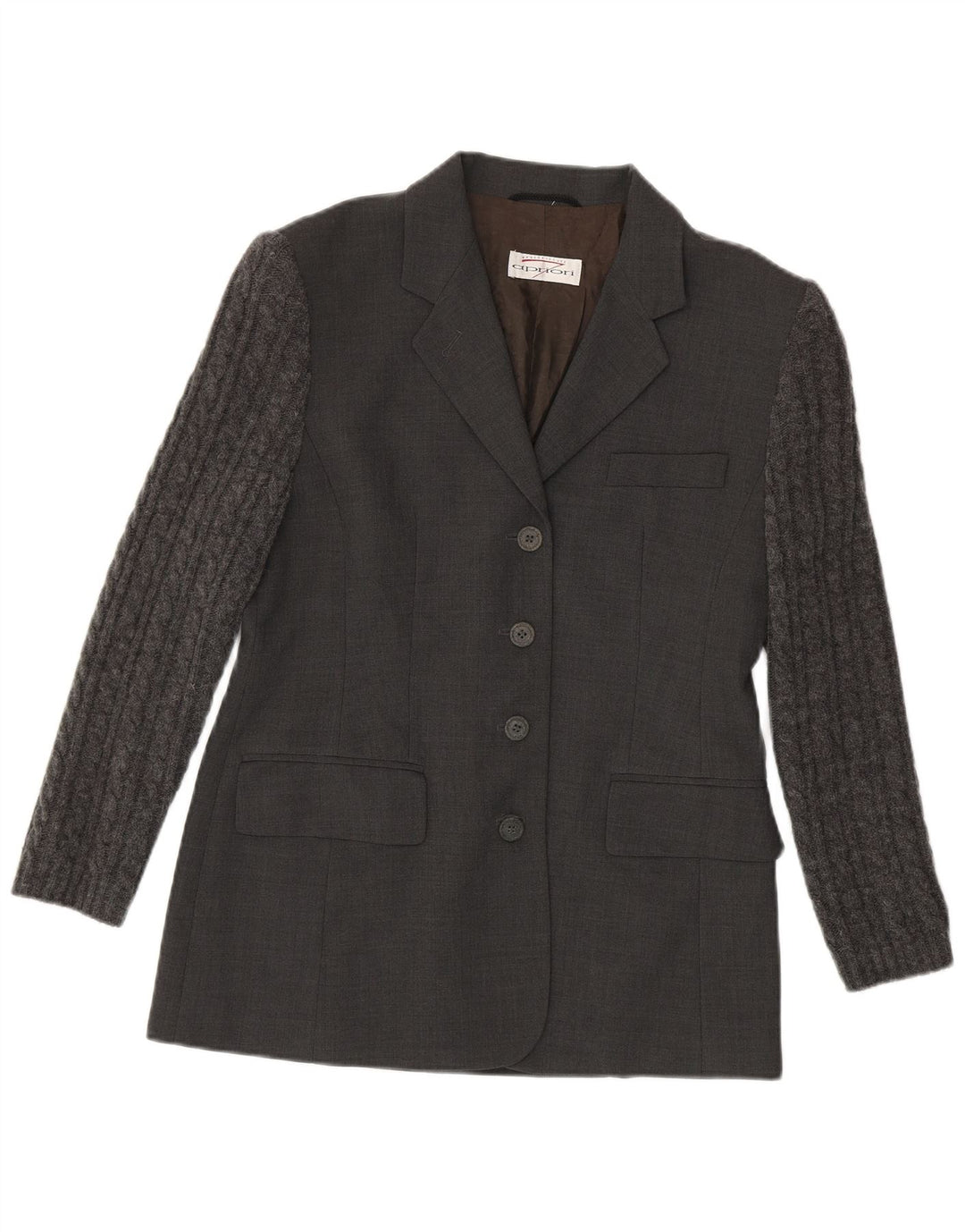 Giacca blazer da donna a 4 bottoni Apriori UK 12 Poliestere grigio medio