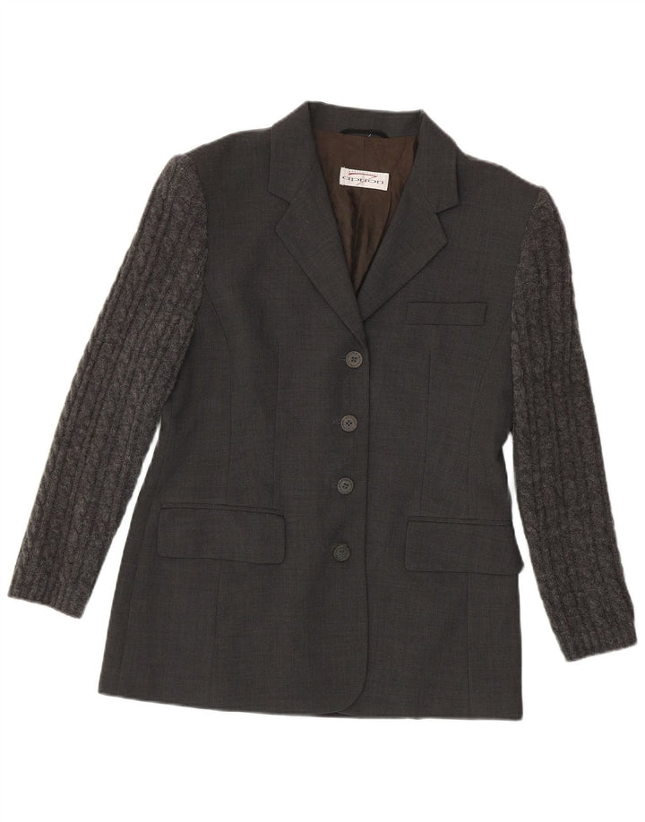 Giacca blazer da donna a 4 bottoni Apriori UK 12 Poliestere grigio medio