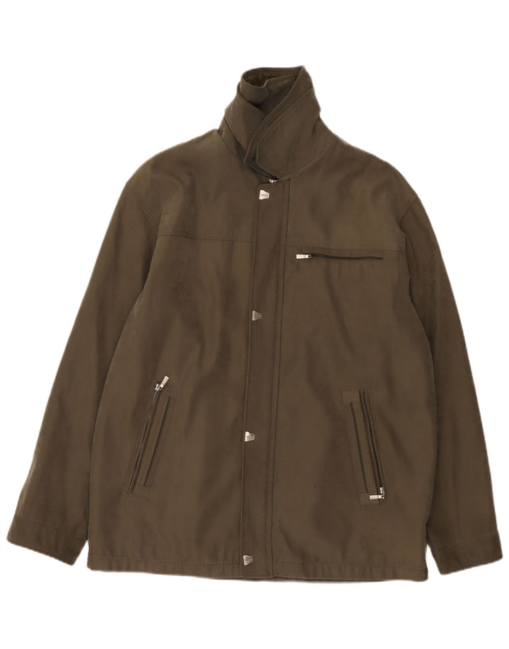 Giacca a vento vintage da uomo IT 50 Large Khaki Poliammide