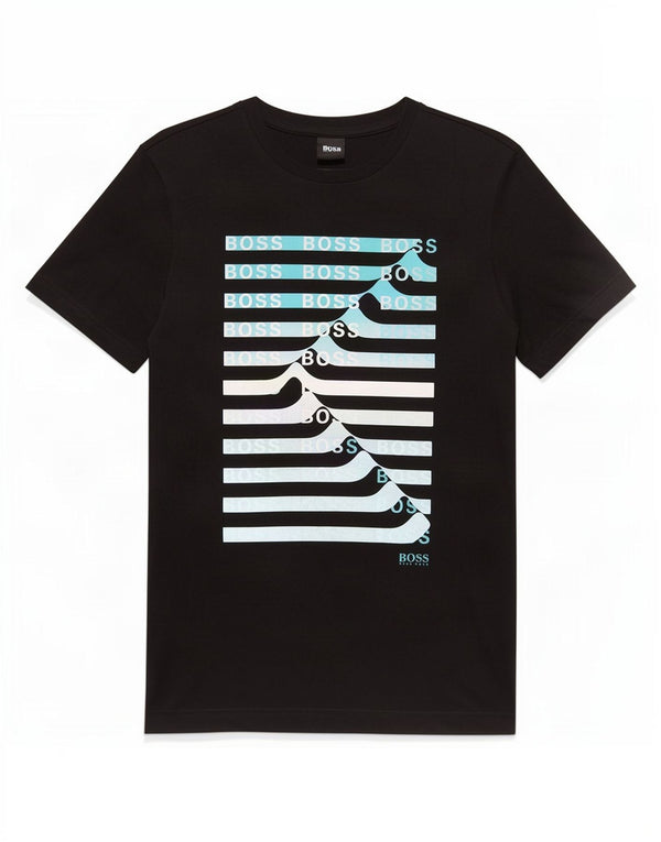 T-shirt grafica da uomo Hugo Boss Top piccola in cotone nero