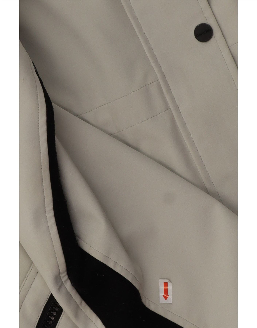 CALVIN KLEIN Giacca a vento con cappuccio da donna UK 16 Large Grigio Poliestere