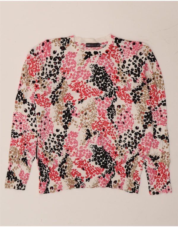 Maglione maglione girocollo da donna Marks & Spencer UK 14 grande multicolore