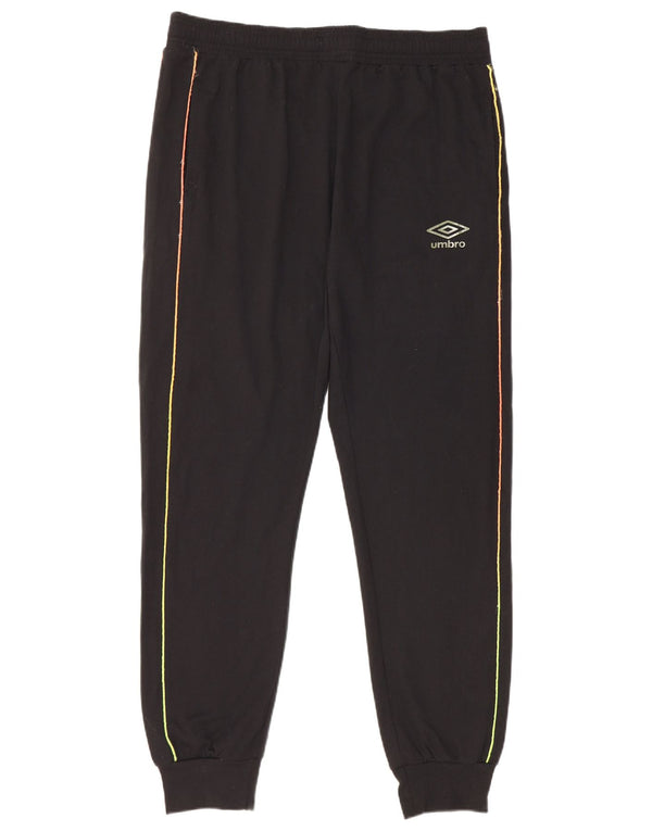 Umbro Boys Tracksuit Trousers Joggers 15-16 Years 2XL Black Striped Cotton