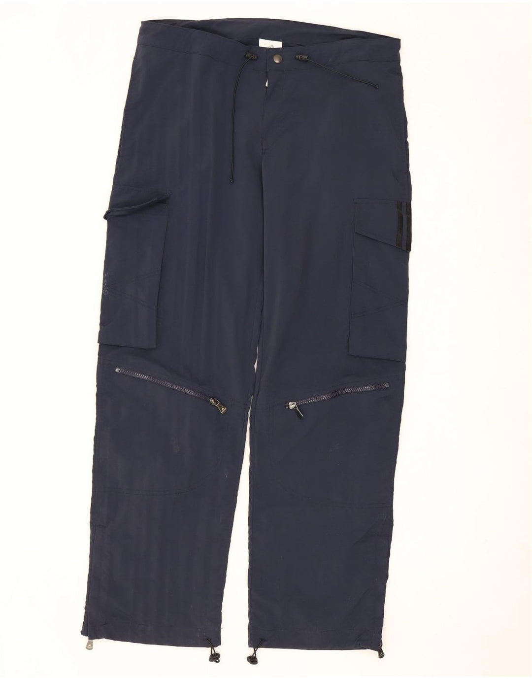 Pantaloni cargo dritti da uomo ADIDAS piccoli in nylon blu navy
