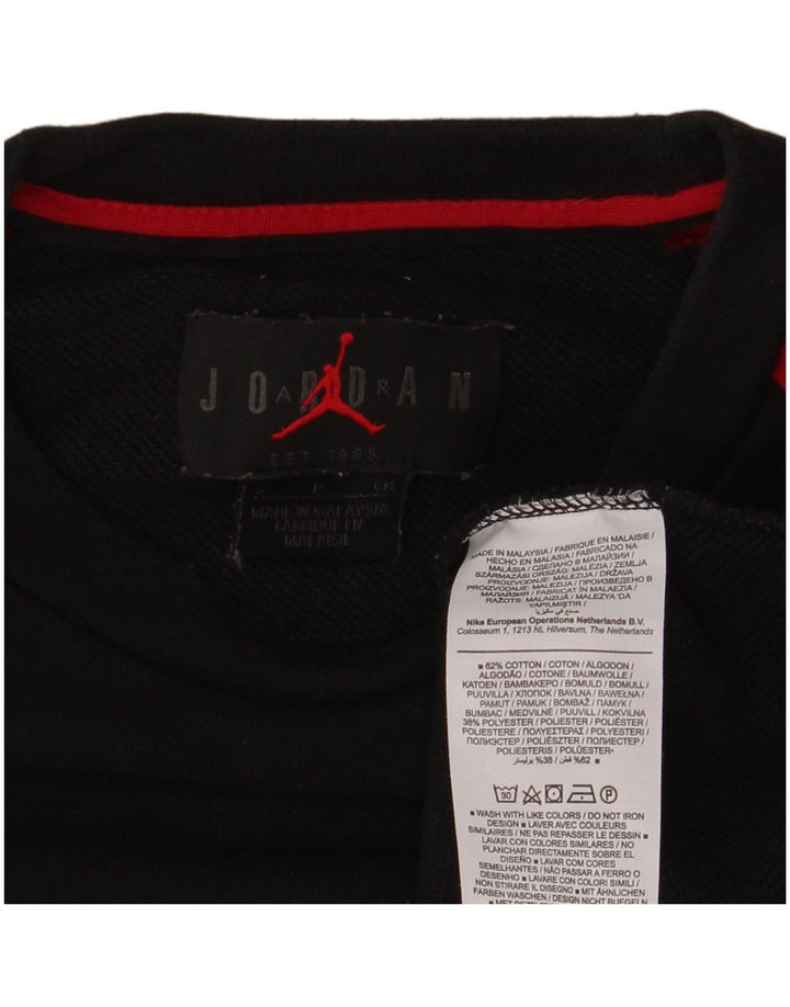 Felpa con grafica Jordan da uomo, piccola, in cotone color block nero