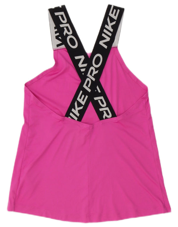 Canotta grafica Nike Dri Fit da donna UK 10 Small Rosa Poliestere color block