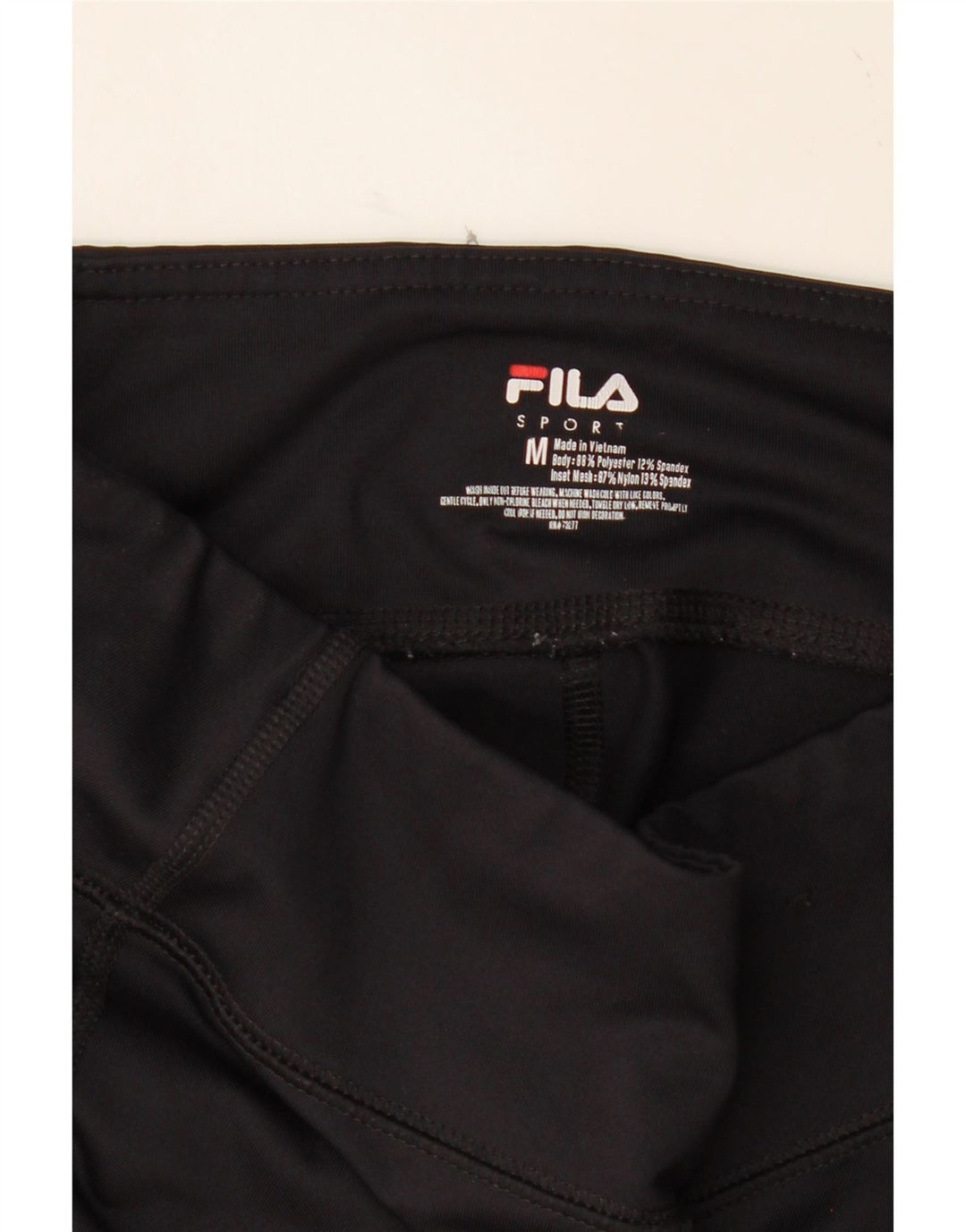 FILA Womens Sport Shorts UK 12 Medium  Black Polyester Vintage Fila and Second-Hand Fila from Messina Hembry 