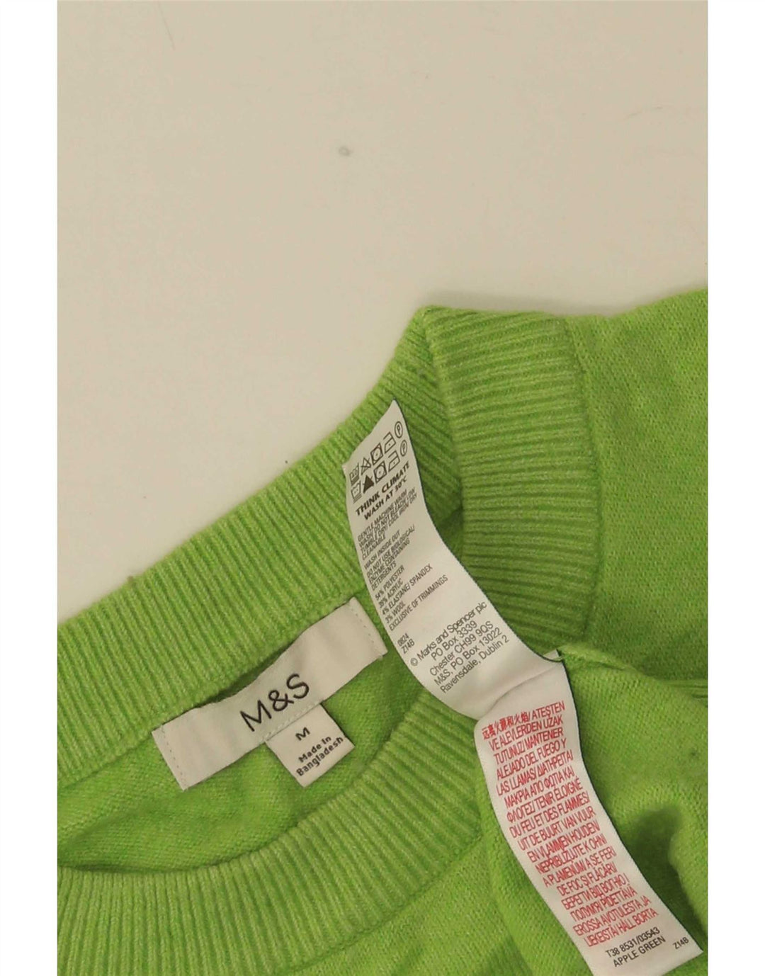 Maglione maglione girocollo da donna Marks & Spencer UK 14 Verde medio