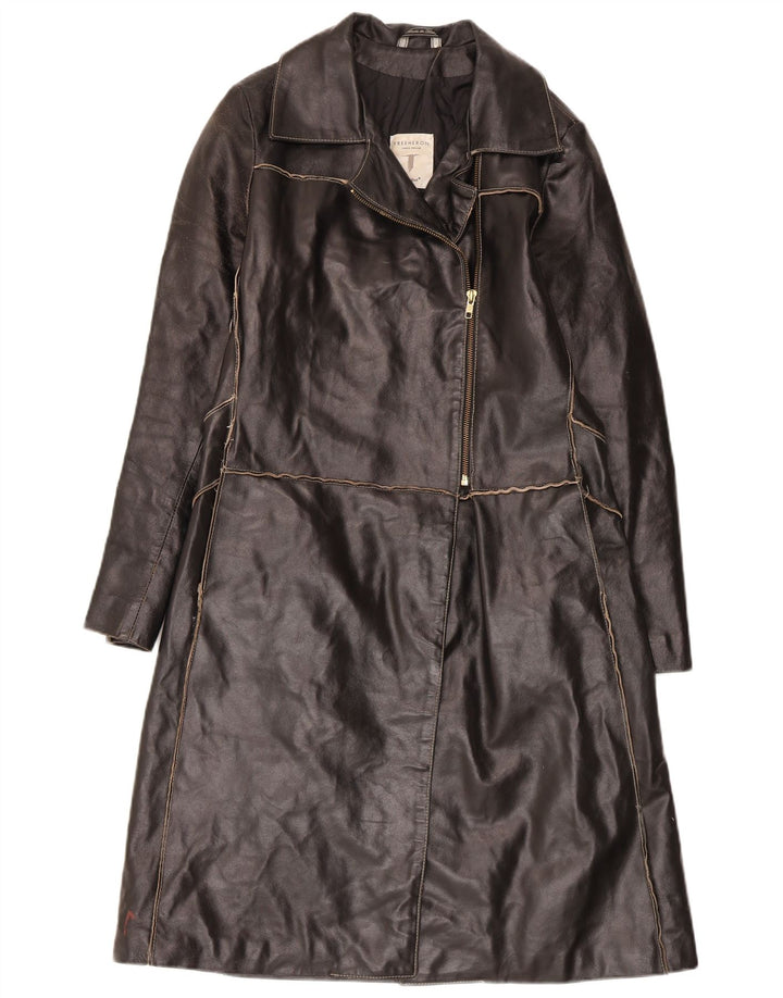 Trench Donna In Pelle Conbipel IT 42 Medio Nero