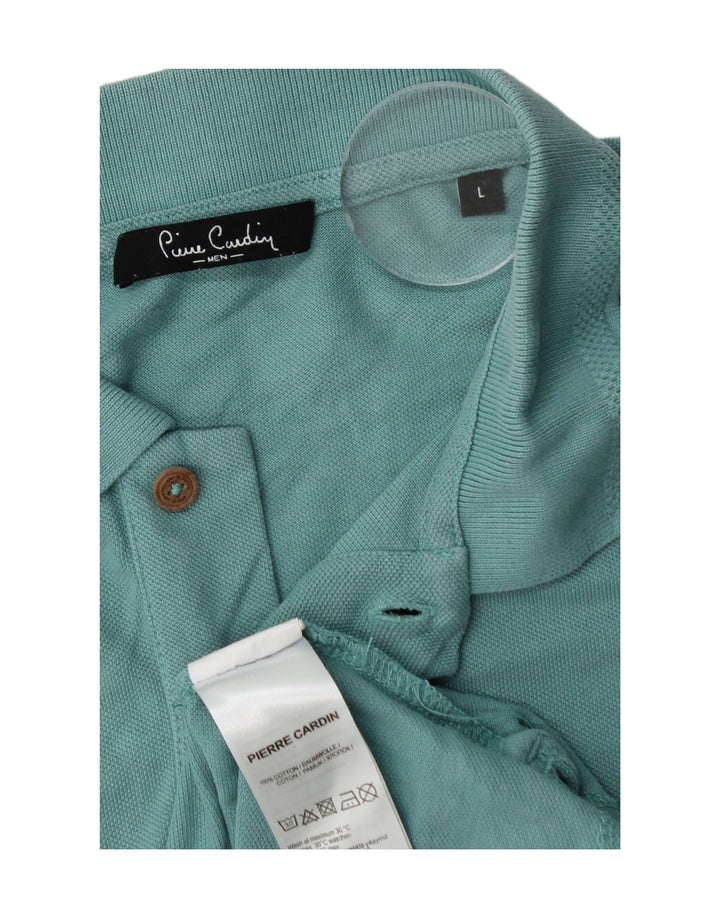 Polo da uomo Pierre Cardin grande in cotone turchese