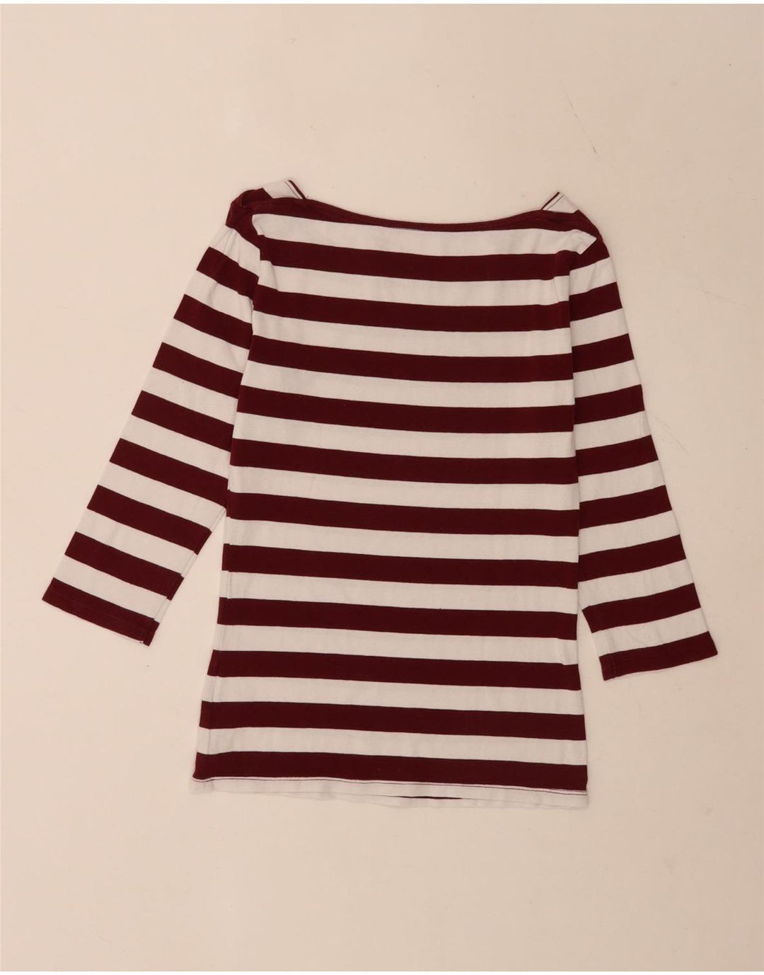 Tommy Hilfiger Donna Regular Top Manica 3/4 UK 8 Small Bianco a Righe
