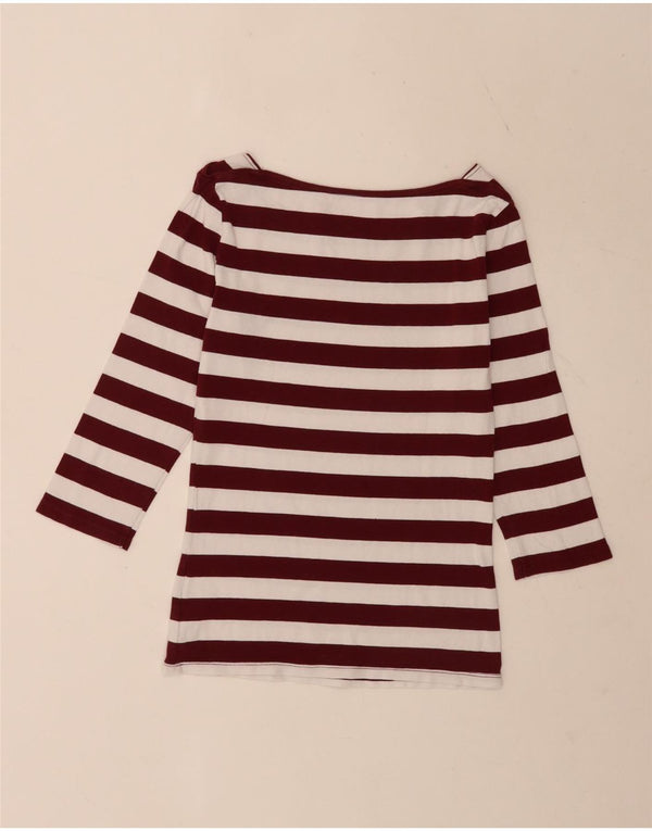 Tommy Hilfiger Donna Regular Top Manica 3/4 UK 8 Small Bianco a Righe