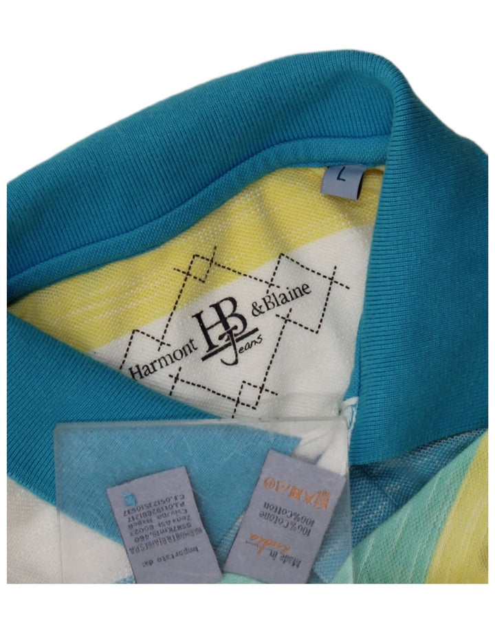 Polo da uomo HARMONT & BLAINE grande in cotone a righe multicolori