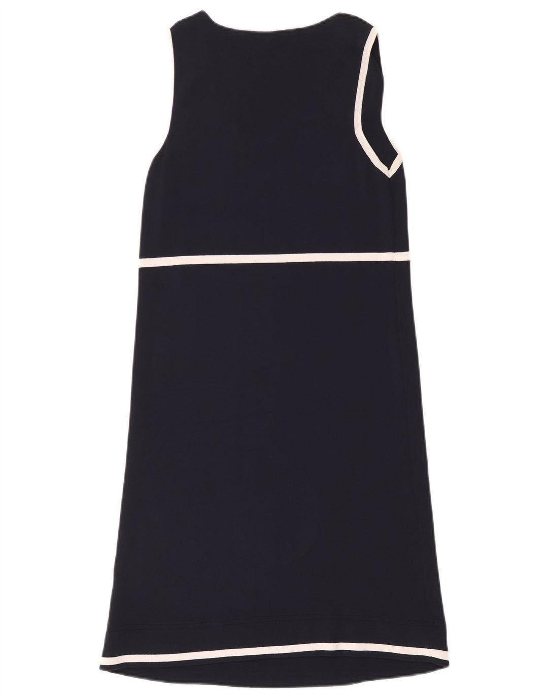 Luisa Spagnoli abito a trapezio senza maniche da donna UK 12 medio blu navy