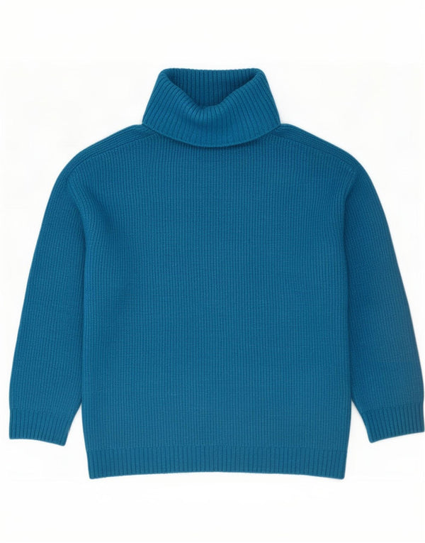Maglione maglione oversize a collo alto da donna Zara UK 14 blu medio screziato
