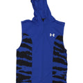 Under Armour Canottiera grafica da uomo con cappuccio, grande poliestere blu con stampa animalier