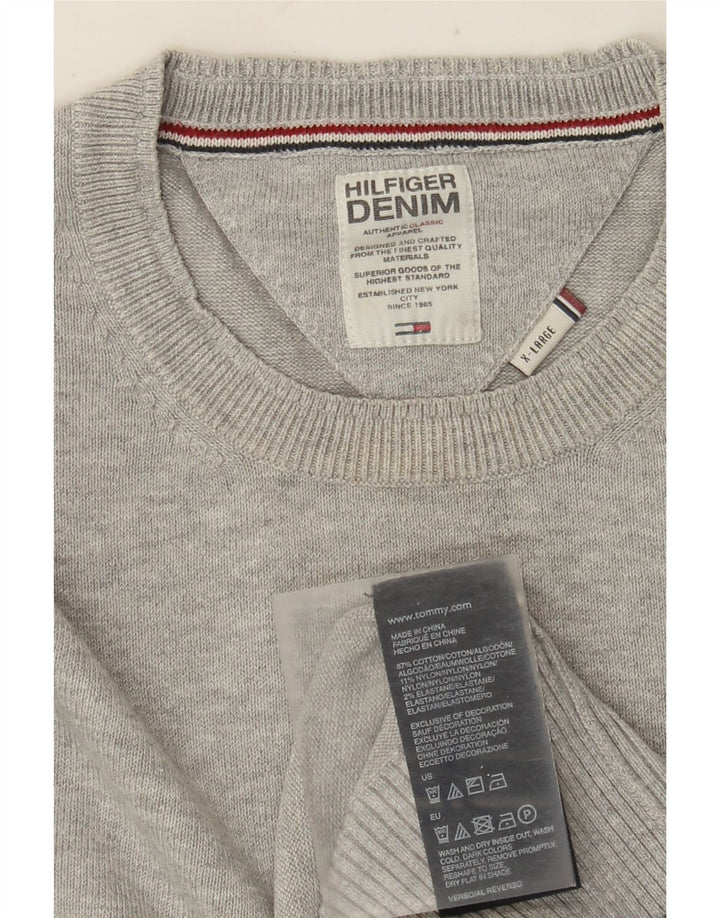 Maglione maglione girocollo da uomo Tommy Hilfiger XL in cotone grigio