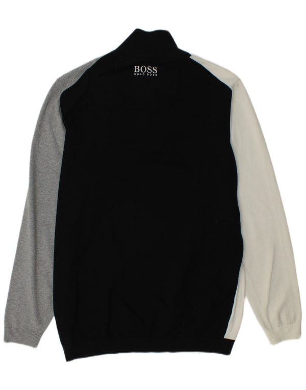 Maglione HUGO BOSS da uomo con vestibilità regolare e collo con zip, XL, colore nero