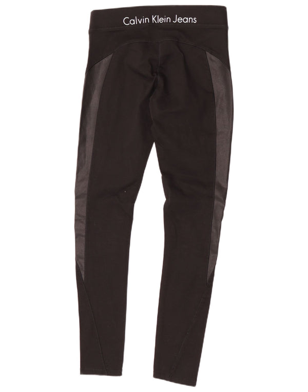 Leggings grafici da donna Calvin Klein Jeans UK 10 Small Black Colourblock
