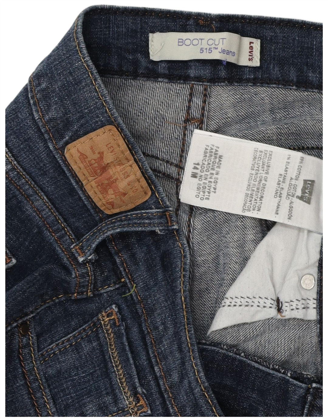 LEVI'S Jeans 515 Bootcut da donna US 14 XL W34 L32 Cotone blu