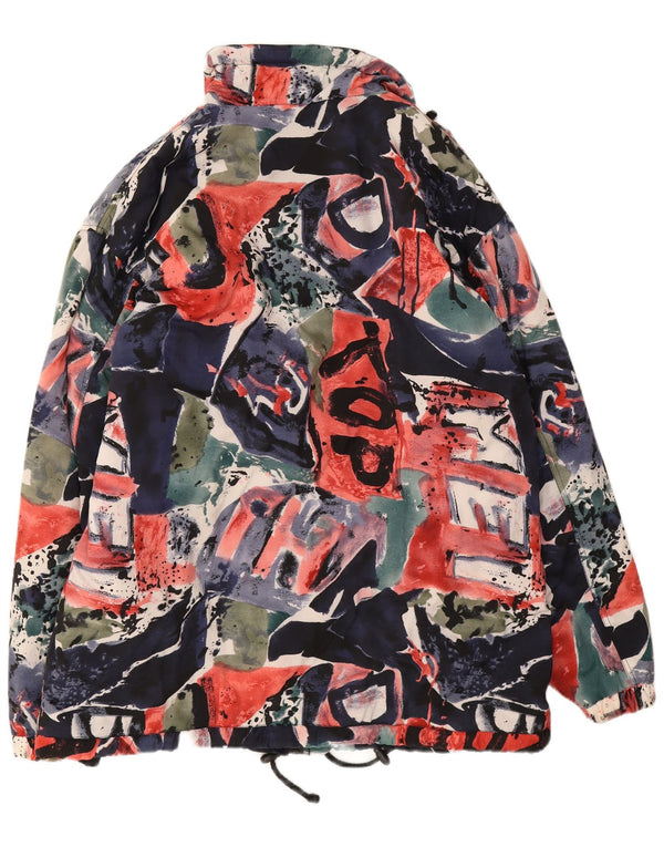Giacca a vento vintage da uomo con motivo astratto UK 42 XL multicolore