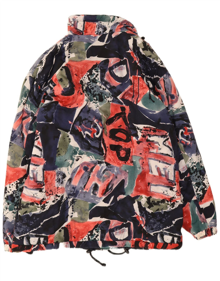 Giacca a vento vintage da uomo con motivo astratto UK 42 XL multicolore