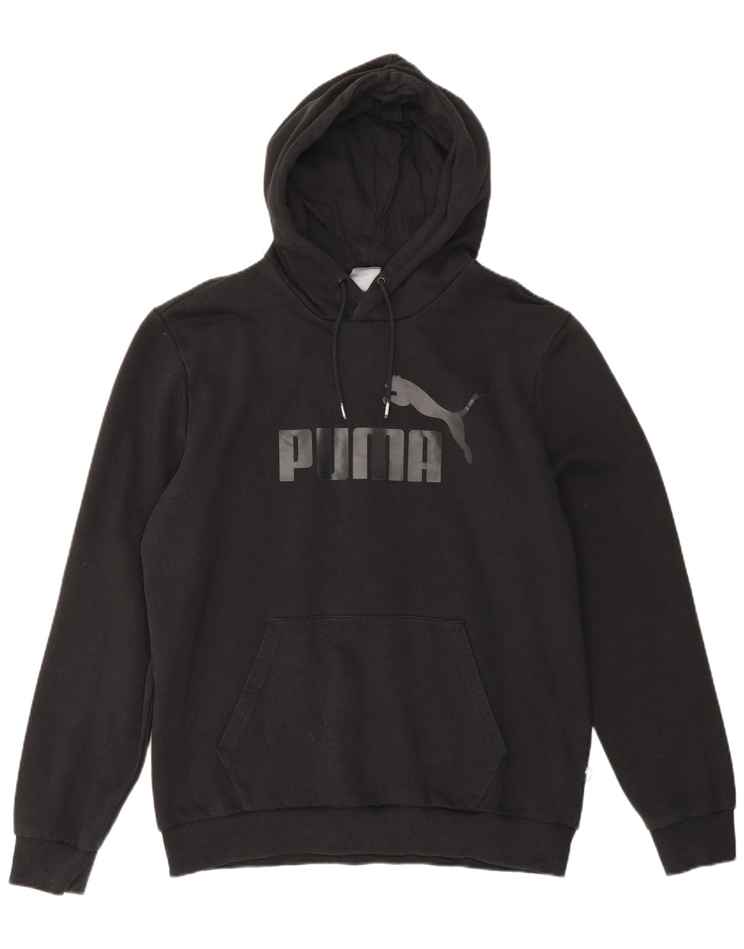 PUMA Felpa con cappuccio grafica da uomo grande in cotone nero