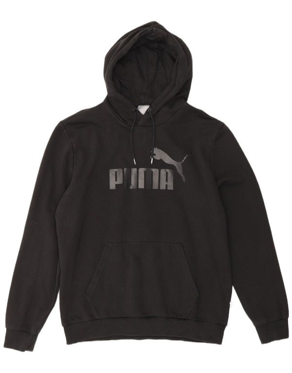 PUMA Felpa con cappuccio grafica da uomo grande in cotone nero