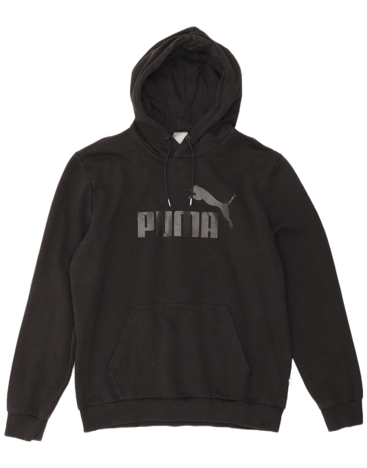 PUMA Felpa con cappuccio grafica da uomo grande in cotone nero