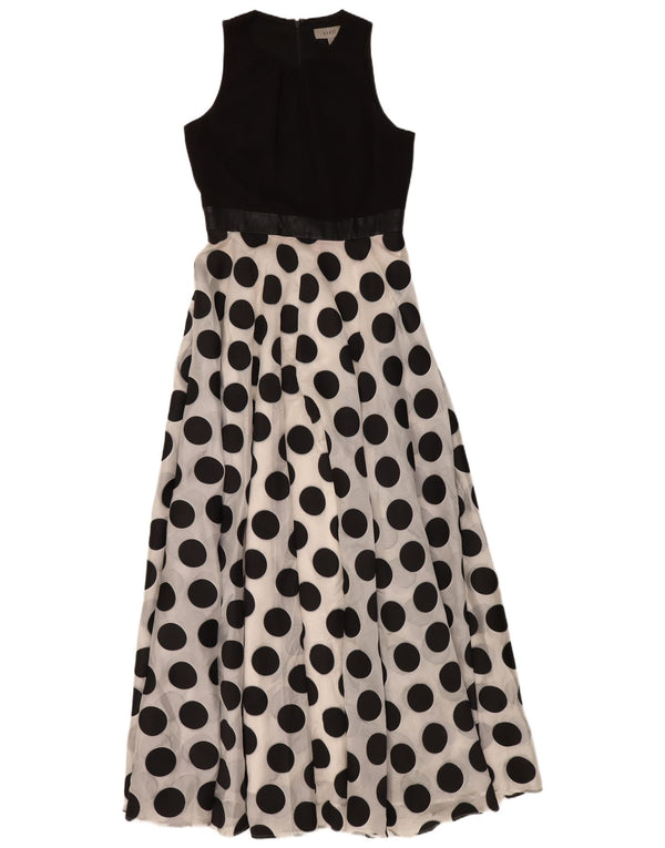 Abito lungo senza maniche da donna COAST UK 12 Poliestere medio a pois bianco