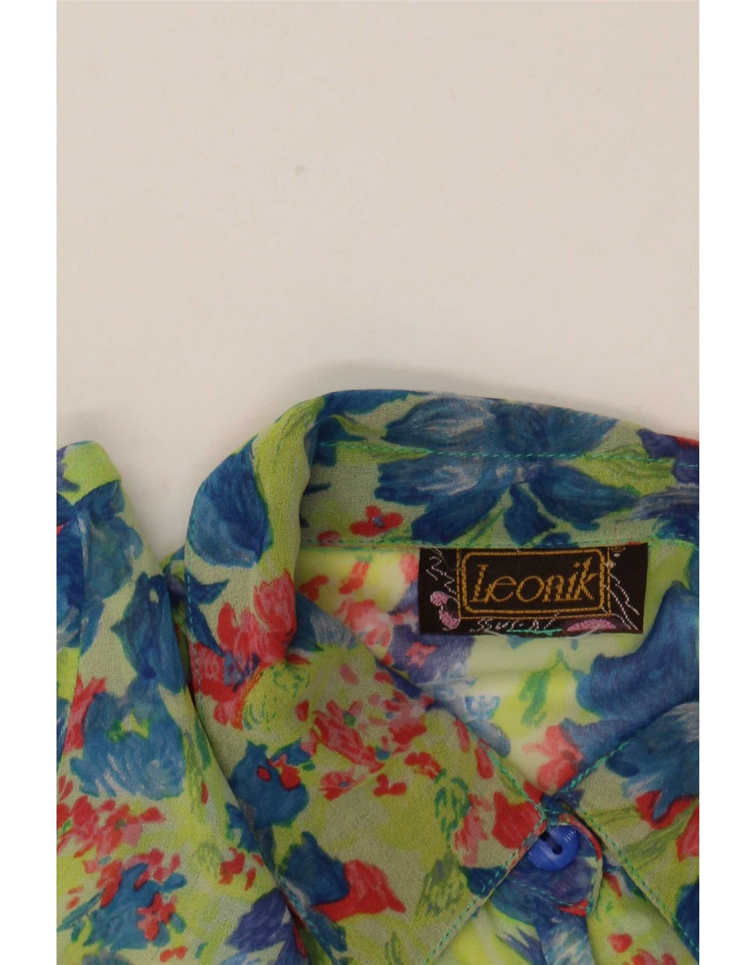 Camicetta trasparente da donna Leonik IT 52 2XL Verde floreale