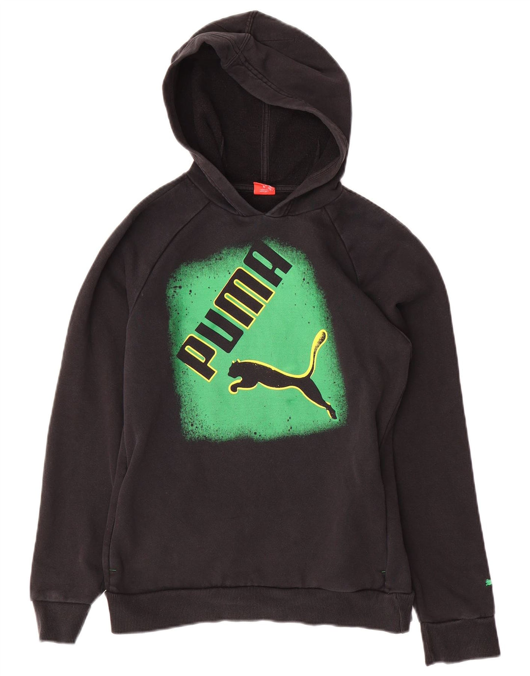 Felpa con cappuccio grafica PUMA da bambino 13-14 anni color block nero