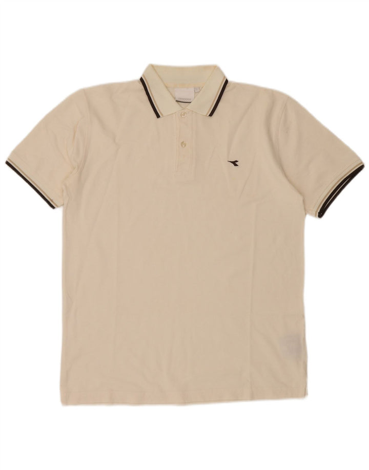 Polo Diadora Uomo Large in cotone bianco sporco