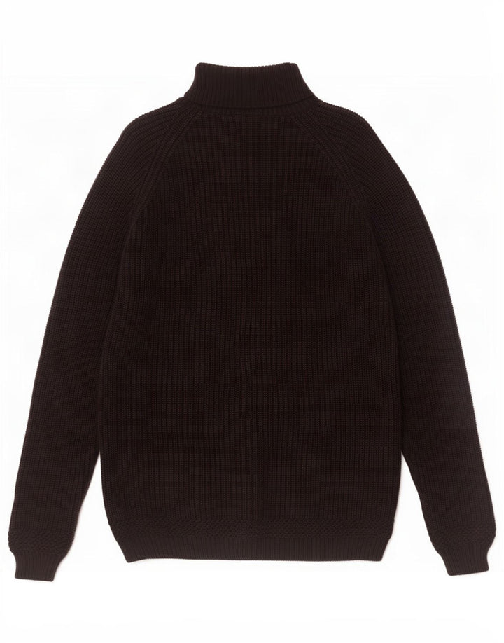 Maglione maglione a collo alto da uomo Zara grande in cotone nero