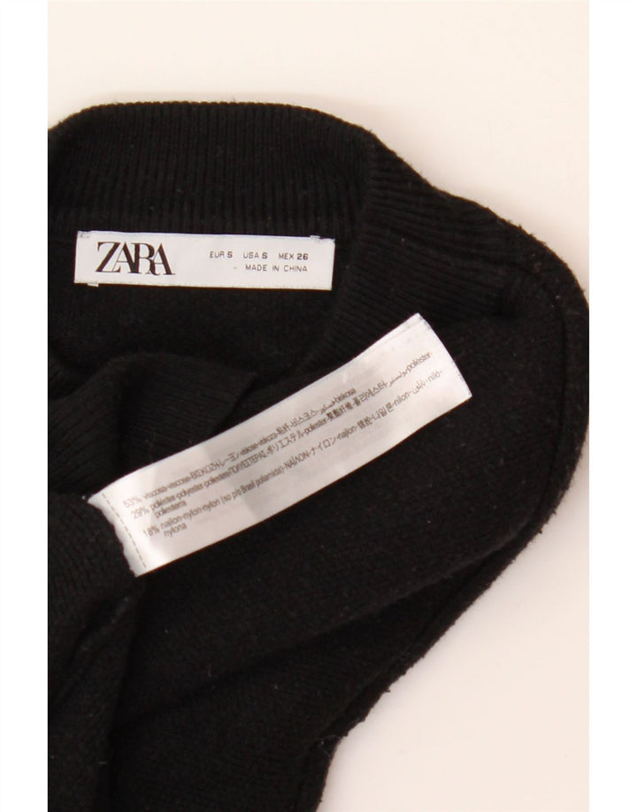 Maglione girocollo oversize da donna Zara UK 10 piccolo in viscosa nera