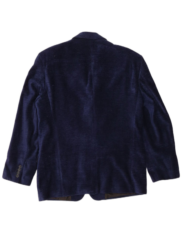 Giacca blazer vintage da uomo a 4 bottoni UK 40 grande blu navy