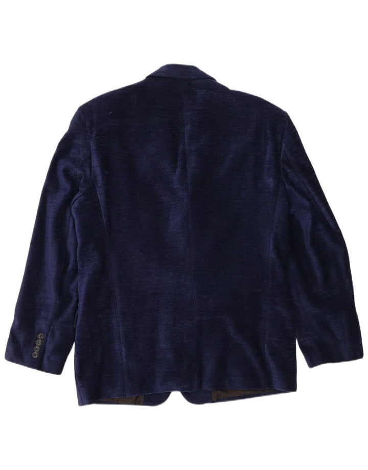 Giacca blazer vintage da uomo a 4 bottoni UK 40 grande blu navy