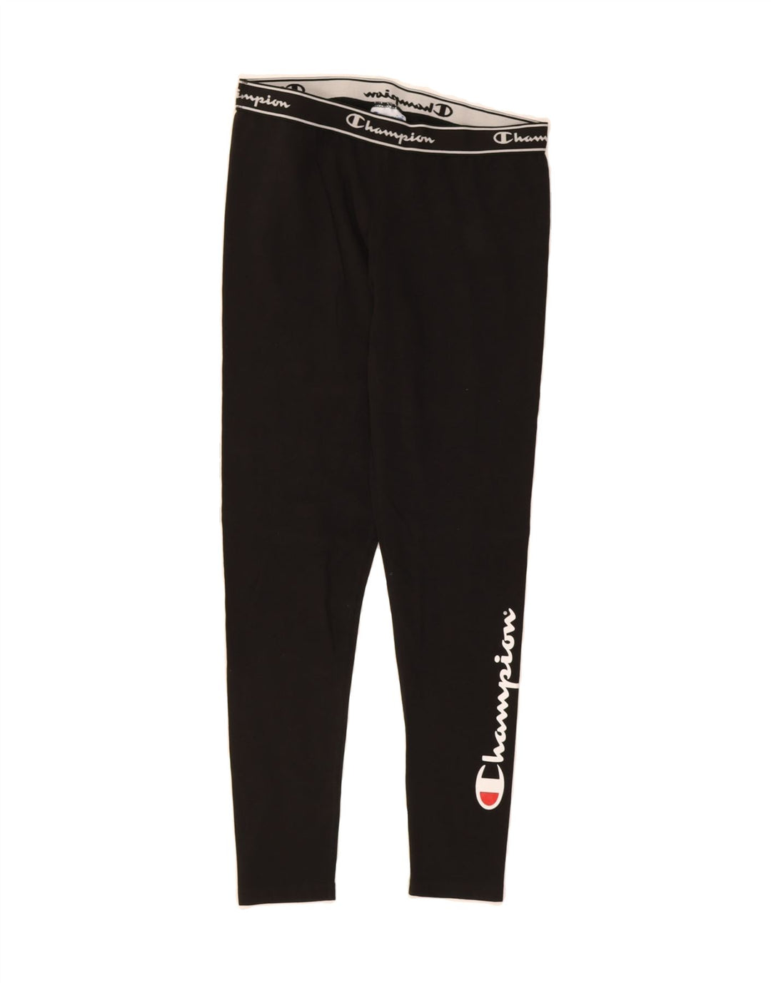 CHAMPION Womens Graphic Leggings UK 14 Large  Black Cotton Vintage Champion and Second-Hand Champion from Messina Hembry 