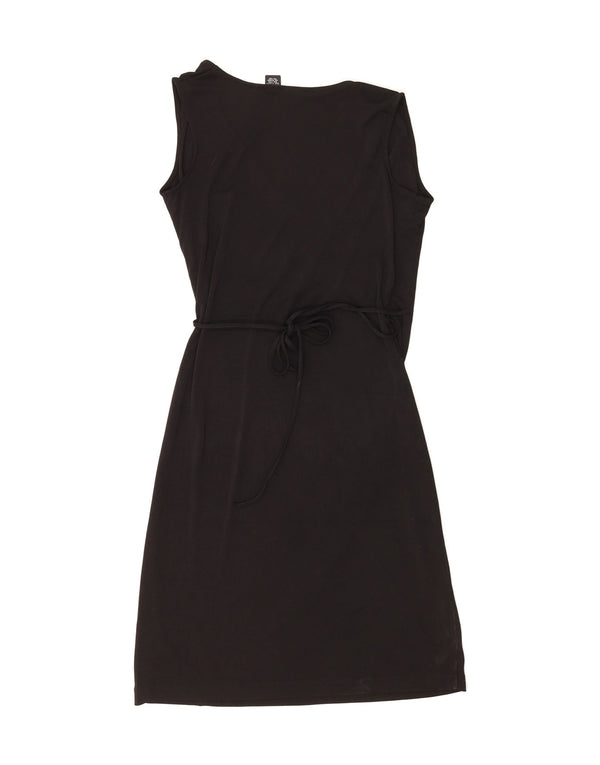 MOSSIMO Womens Sleeveless Sheath Dress UK 10 Small Black Polyester