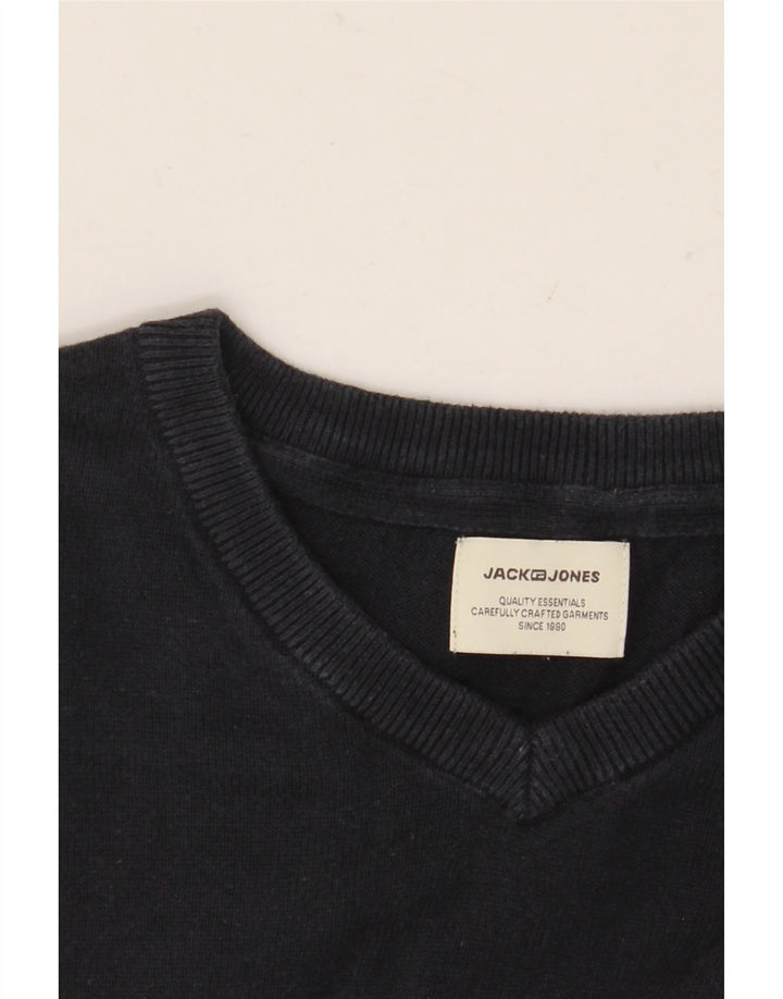 JACK & JONES Maglione da uomo con scollo a V blu navy medio