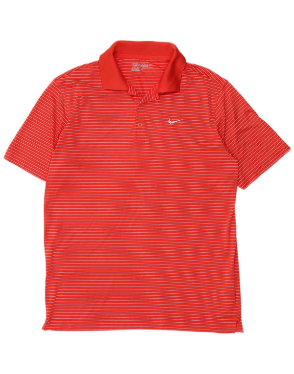 Polo Nike da uomo Dri Fit in poliestere a righe rosse medie