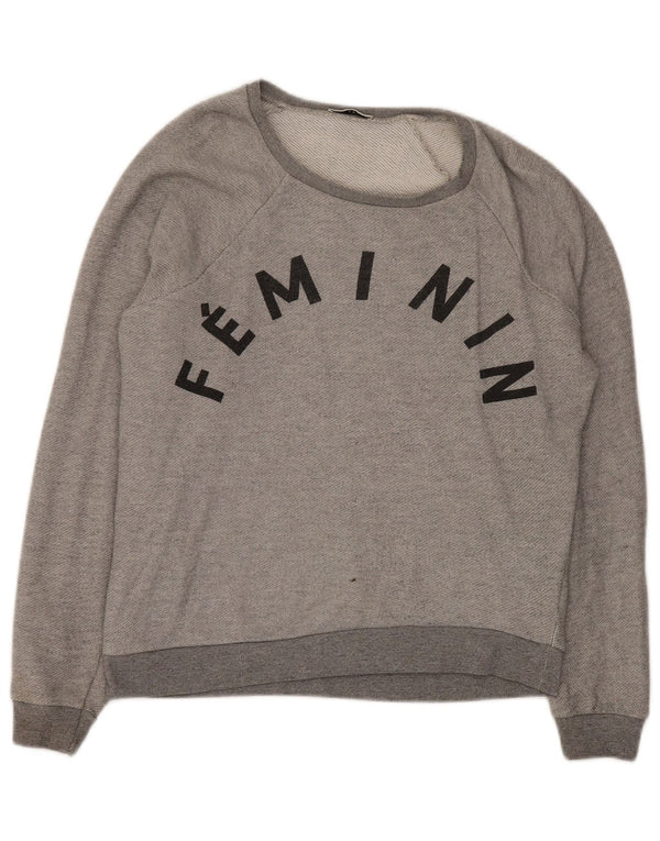 WHISTLES Felpa con grafica oversize da donna UK 8 Small Grigio